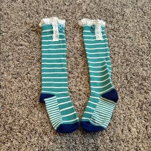 Matilda Jane Striped Knee-High Socks with Lace Trim